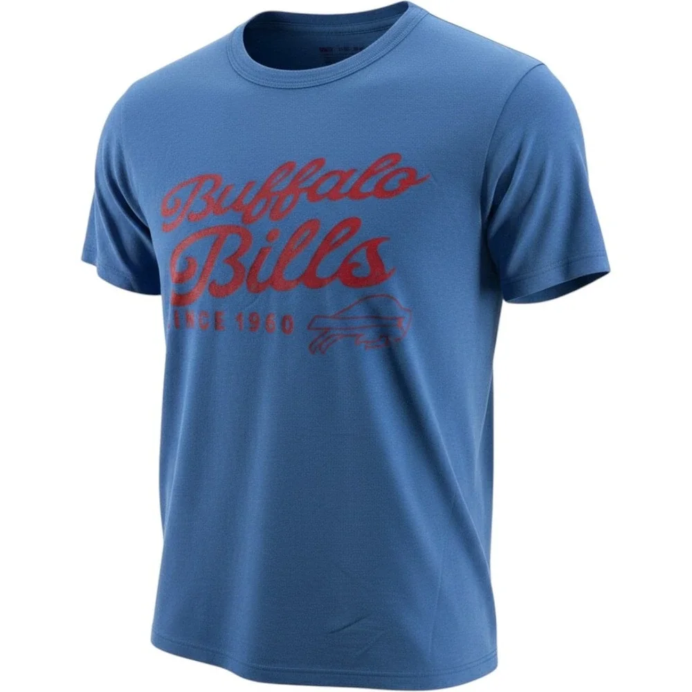 47 Brand Buffalo Bills Mens Dusted Montego Blue Tee Shirt Small NEW
